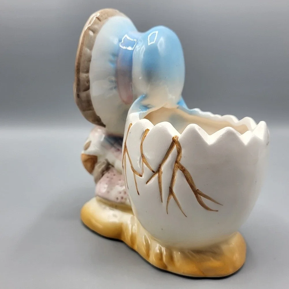 Vtg Anthropomorphic Duck Planter 1960s Kitschy Decor Easter Baby Room Decoration